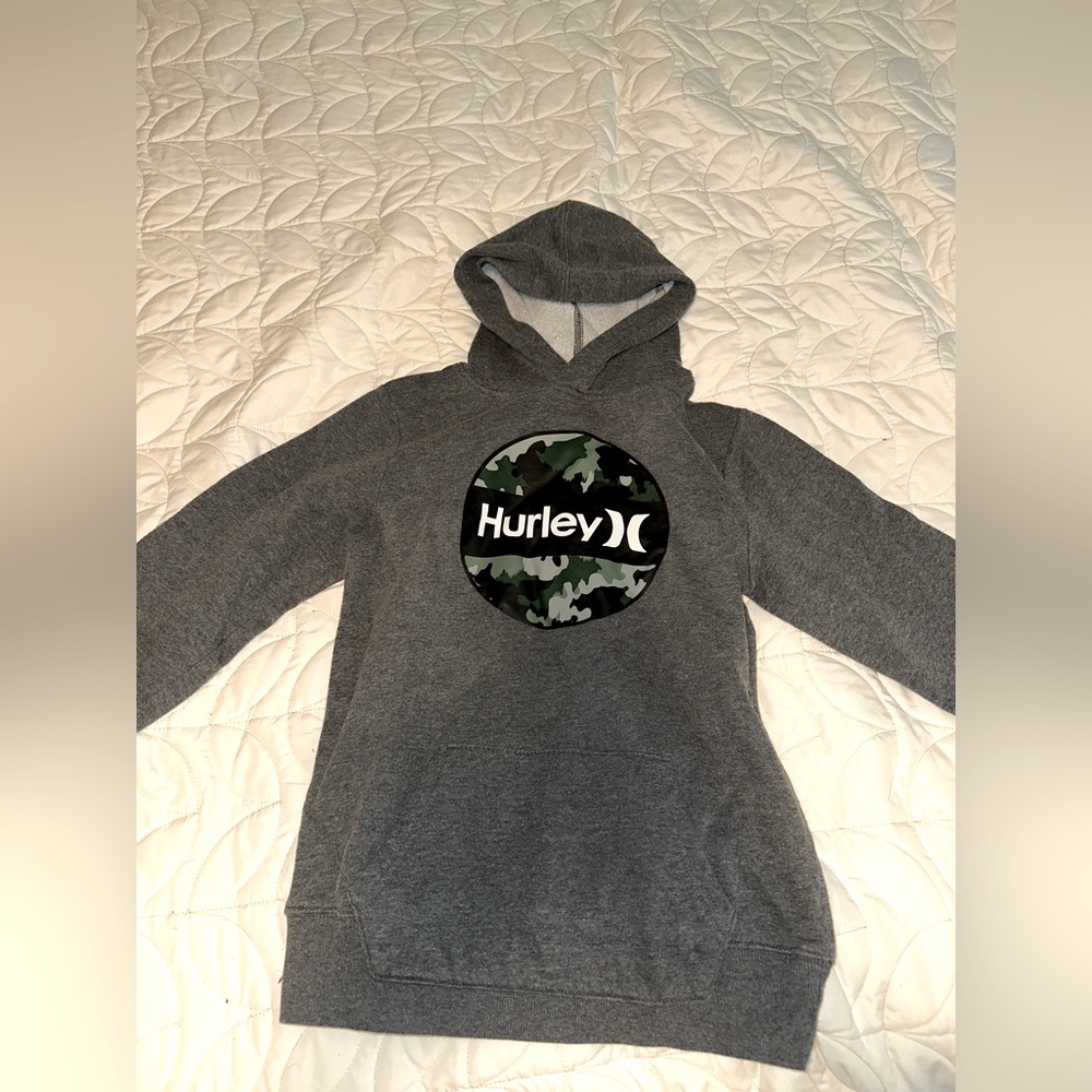 Hurley Gray Hoodie with Camo Logo
